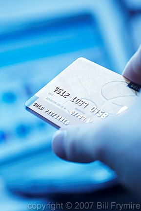 credit card near computer online shopping