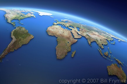 Earth from space, all continents