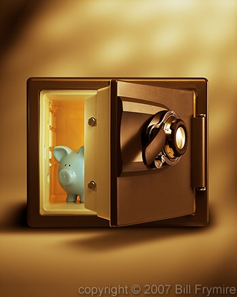 Piggy bank inside of combination safe