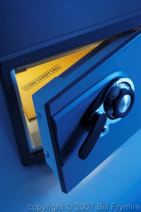 confidential envelope in open combination safe