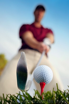 golfer hitting ball