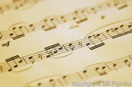 close-up photo of musical notes on sheet music