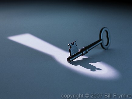 skeleton key in keyhole light