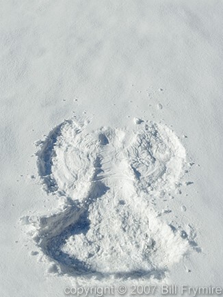snow angel in fresh snow