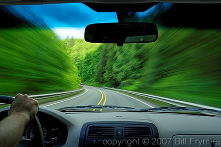 driving vehicle through country road