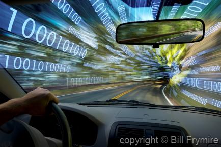 driver speeding through data tunnel
