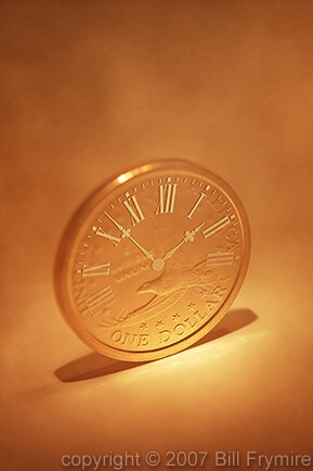 clock on US coin