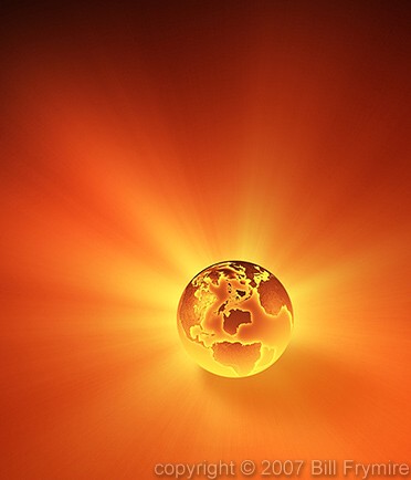 glowing orange globe