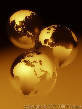 gold glass marble globes