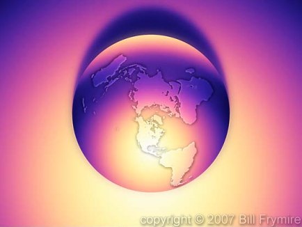 globe with spotlight