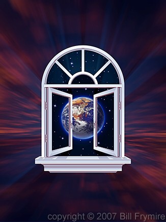 earth through open window