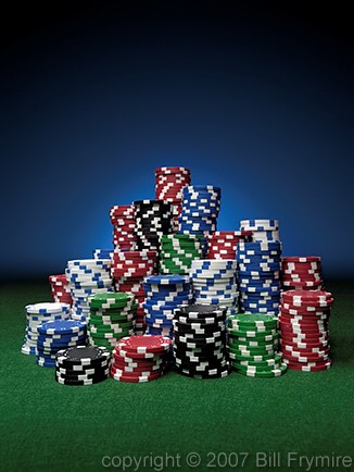 stacks of colored poker chips 