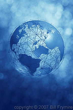 blue connected wire globe