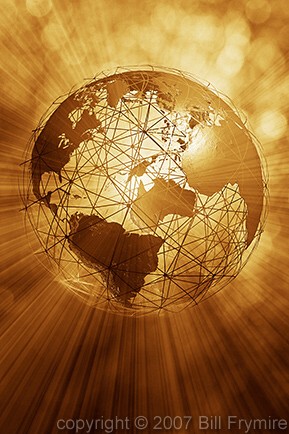 gold wire network globe