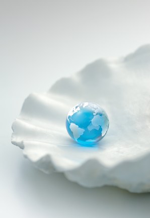 world globe in an oyster shell