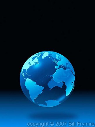 transparent blue globe