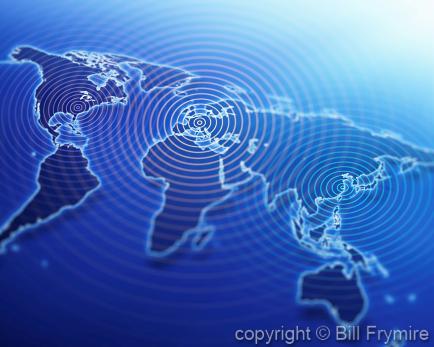 world map with communication lines