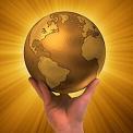 hand holding golden globe