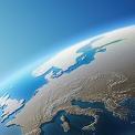 realistic globe of Europe