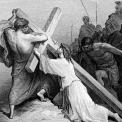 Gustave Dore illustration of Jesus falling beneath the cross