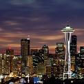 Seattle skyline at night Space Needle