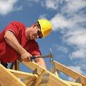 carpenter building house on trusses