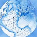 bright world globe with network