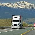 transport truck on mountain highway