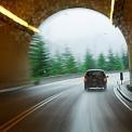 vehicle driving through tunnel