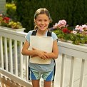 Young girl ready for school