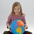 child holding world in lap