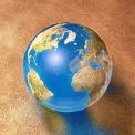 marble globe Atlantic Ocean