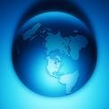 blue tone globe overhead