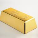 Gold bar on white background