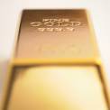 Gold bar on white background