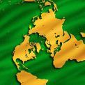 gold world map on green