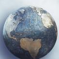 metal globe Atlantic Ocean