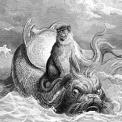 Gustave Dore illustration the monkey and the dolphin