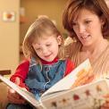 mother and daughter reading