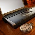 laptop computer with watch