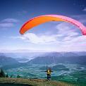 paraglider over valley