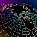 colorful wire globe polar view
