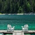 two chairs and fishing boat