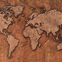 World map, close-up