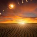 Time Lapse of Solar Eclipse over Desert
