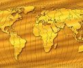 gold world map with time zones