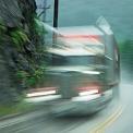 blurred transport truck