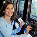 woman playing slot machines