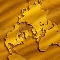 gold world map on gold
