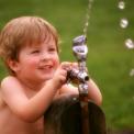 boy at fountain